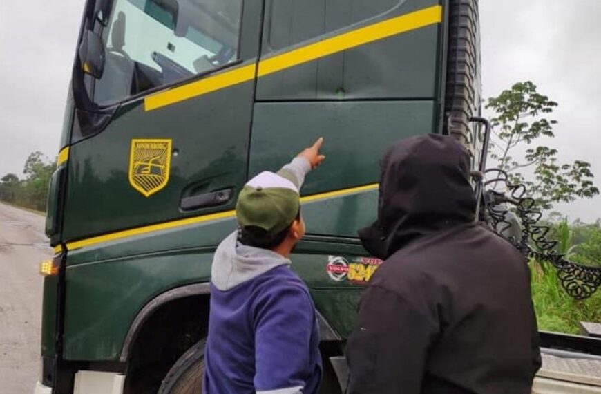 Camión que transportaba mercadería fue víctima de atraco por sujetos armados denominados «paracaidistas»