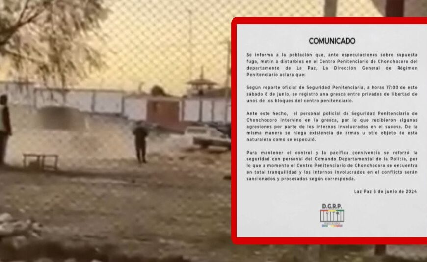 Régimen Penitenciario niega motín y asegura que solo fue una…