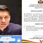 Oficializan la convocatoria de Andrónico para la sesión de Asamblea de este jueves