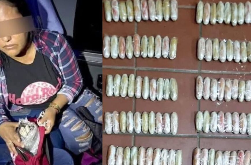 Su nerviosismo la delato que transportaba 101 cápsulas de pasta…