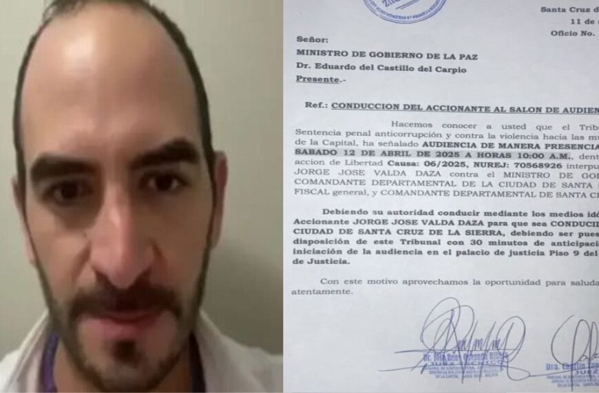 Tribunal de Santa Cruz definirá legalidad de la aprehensión del…