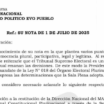 TSE responde a Evo Morales y ratifica la cancelación jurídica de Pan-Bol
