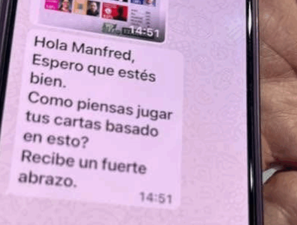 Manfred expone a Claure: “Me pidió que apoye a Samuel, ofreció ser embajador de EE.UU. y su socio en litio”