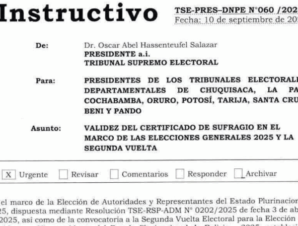 DEL 20 DE OCTUBRE AL 15 DE NOVIEMBRE SE DEBERÁ PRESENTAR AMBOS CERTIFICADOS DE SUFRAGIO