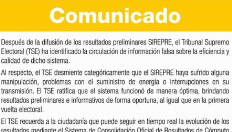 El Tribunal Supremo Electoral (TSE) rechazó categóricamente las versiones sobre…