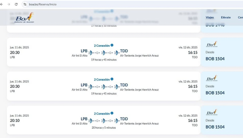 Usuarios denuncian altos costos en pasajes de BoA