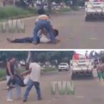 HOMBRE CAE DE CAMIONETA USADA COMO TRANSPORTE PÚBLICO IMPROVISADO DURANTE EL PARO