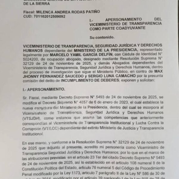 Gobierno se suma a denuncia por presunto “pavimento fantasma” contra Jhonny Fernández