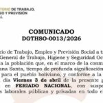 Horario continuo y feriado nacional por Semana Santa