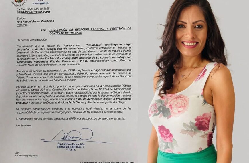 Daroca destituye a asesora en YPFB y señala que el&hellip;