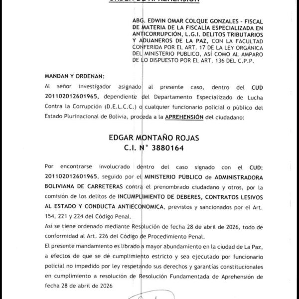 Ordenan aprehensión contra exministro Edgar Montaño por caso “El Sillar”
