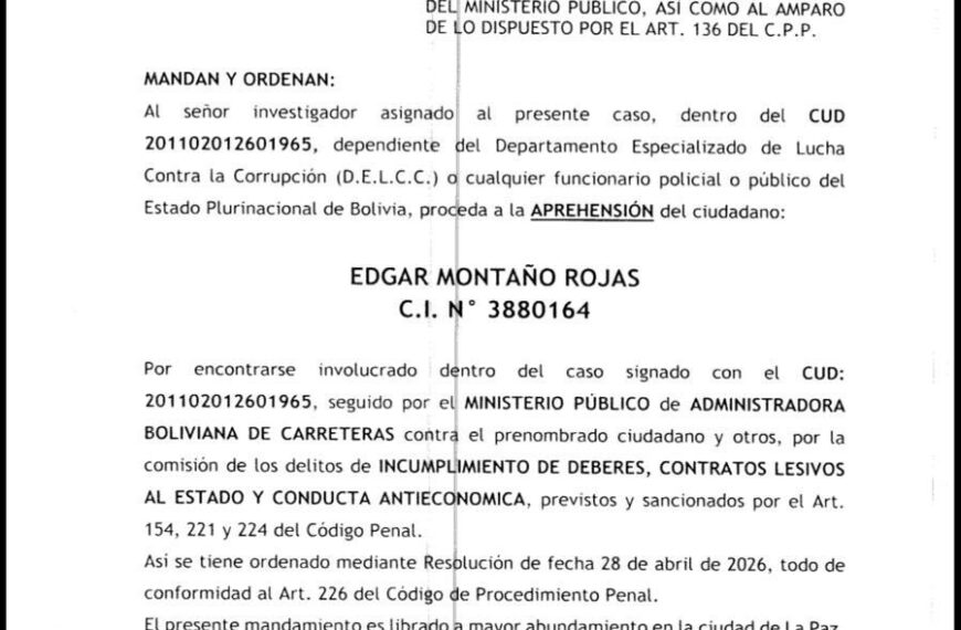 Ordenan aprehensión contra exministro Edgar Montaño por caso “El Sillar”