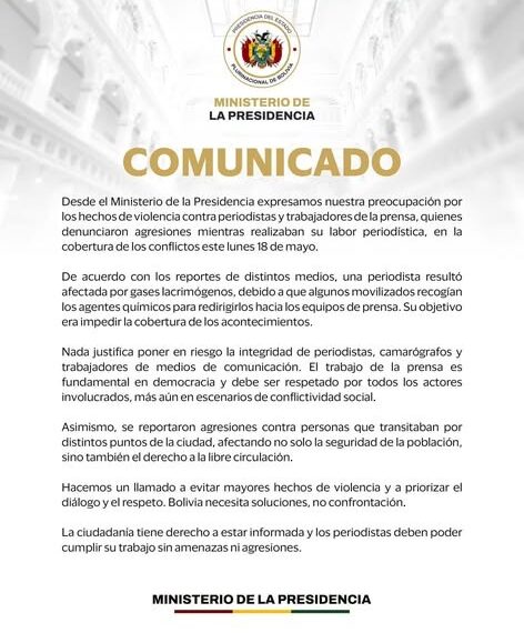Gobierno expresa preocupación por agresiones a periodistas durante conflictos en…