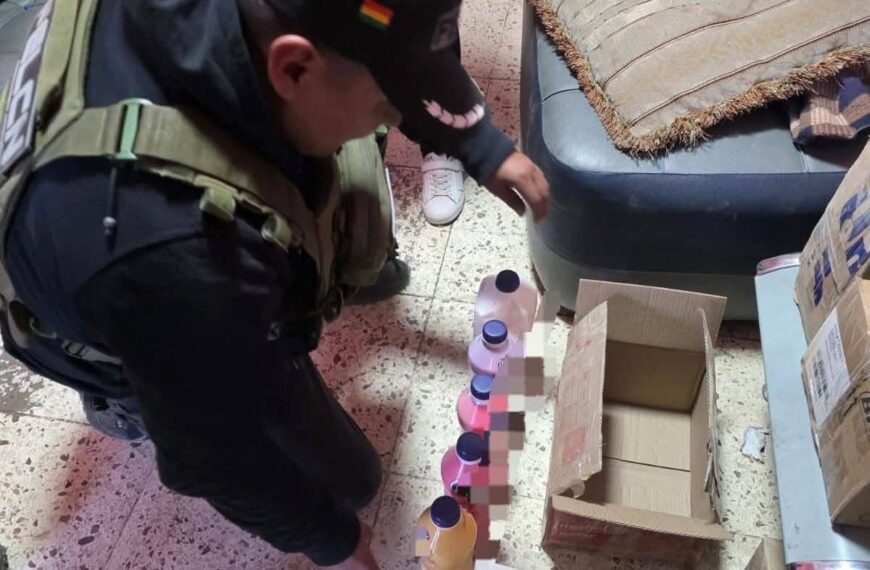 Ocultan 220 cápsulas de cocaína en envases de yogurt y la FELCN las detecta en una encomienda en Oruro