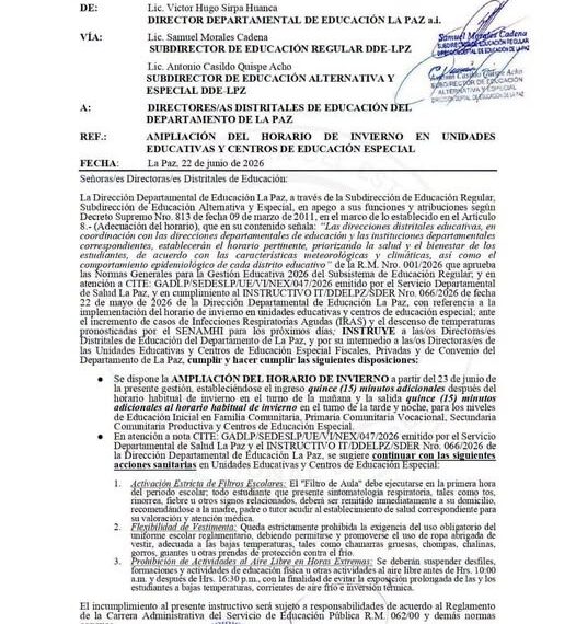 Amplían el horario de invierno en unidades educativas de La&hellip;