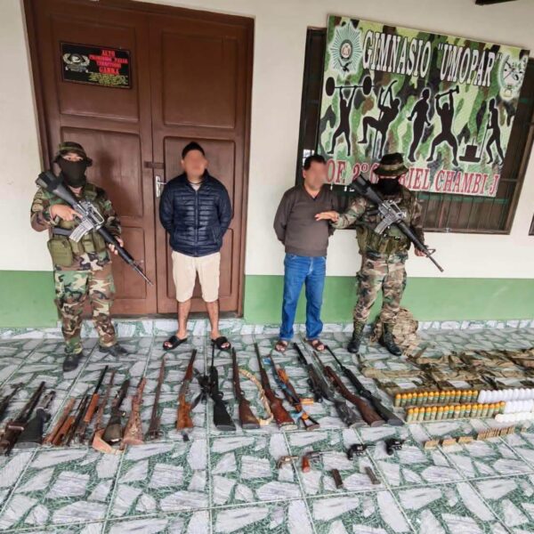 Desarticulan organización vinculada al narcotráfico y tráfico de armas en Villa Tunari; hay colombianos y un militar aprehendidos