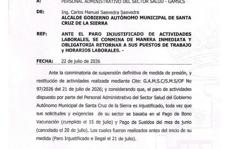 Alcalde instruye el retorno inmediato del personal de salud a…