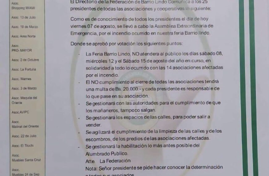 Barrio Lindo no abrirá tres días en solidaridad con comerciantes afectados por el incendio