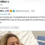 Milei comparte publicaciones que cuestionan el atentado contra Nadia Beller