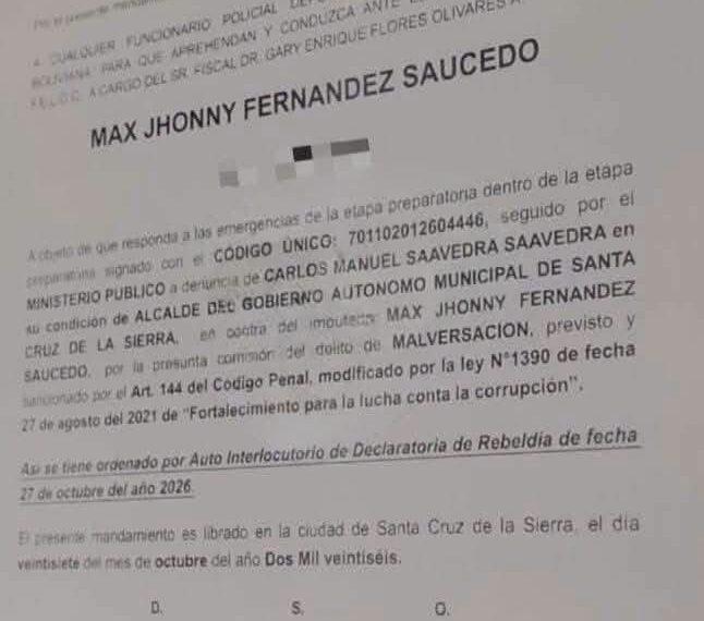 JUEZA DECLARA REBELDE A JHONNY FERNÁNDEZ Y ORDENA SU APREHENSIÓN…